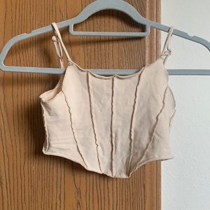 Tan crop top size SMALL